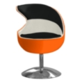 Set de 2 fauteuils SharkOrange, noir et blanc