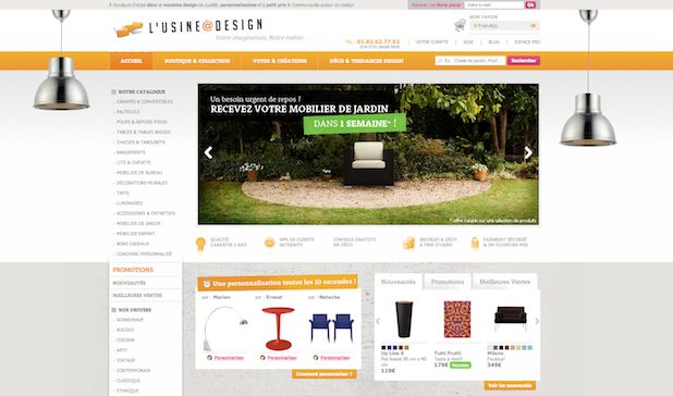 page accueil - nouveau site de L'Usine à design